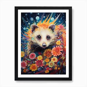  A Foraging Possum Vibrant Paint Splash 2 Art Print