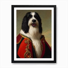 Old English Sheepdog Renaissance Portrait Oil Painting Art Print