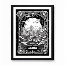 Montreal, Canada, Tarot Card Travel  Line Art 2 Art Print