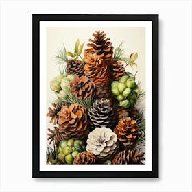 Majestic Pine Seeds Oil Paintings Art Print