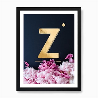 Flower Alphabet Z Art Print