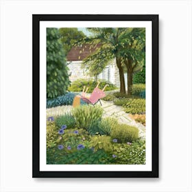 Girl In A Garden Art Print