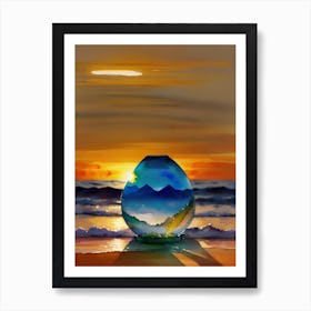 Glass Vase At Sunset Art Print