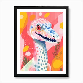 Colourful Dinosaur Troodon 2 Art Print