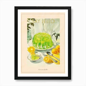 Vibrant Green Jelly Vintage Retro Illustration 1 Poster 1 Art Print