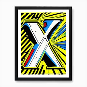 X   Letter, Alphabet Comic 1 Art Print