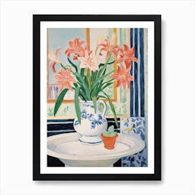 Bathroom Vanity Painting With A Lily Bouquet 1 Art Print