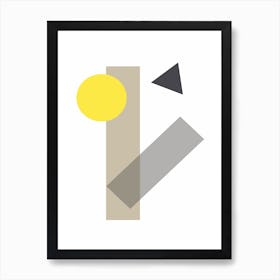 Yellow Geometric Shapes Art Print