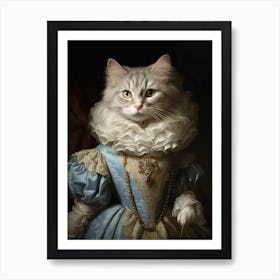 Tudor Style Cat In Medieval Dress 4 Art Print