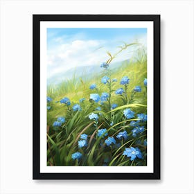 Forget Me Not By The Sunset (3) Art Print