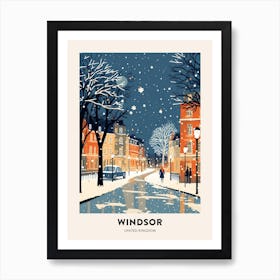 Winter Night  Travel Poster Windsor United Kingdom 2 Art Print