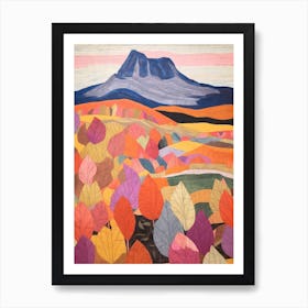 Mount Monadnock United States Colourful Mountain Illustration Art Print