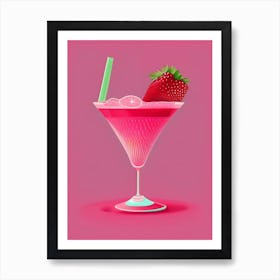 Frozen Strawberry Margarita Pop Matisse Cocktail Poster Art Print