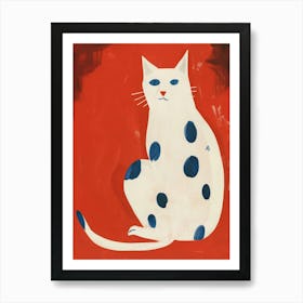 Polka Dot Cat 10 Art Print