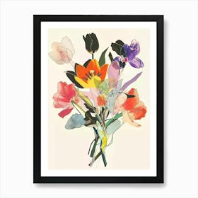 Tulip 2 Collage Flower Bouquet Art Print