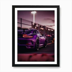 Purple Porsche 911 Gt3 1 Art Print