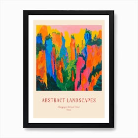 Colourful Abstract Zhangjiajie National Forest China 3 Poster Art Print