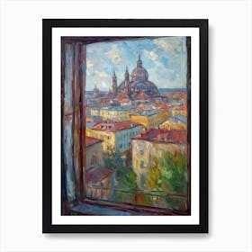 Window View Of Moscow Russia Impressionism Style 2 Art Print
