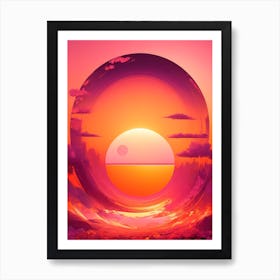 Orange And Pink Sunrise Art Print