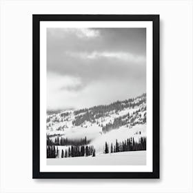 Jackson Hole, Usa Black And White Skiing Poster Art Print