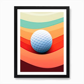 Golf Ball On A Colorful Background Art Print