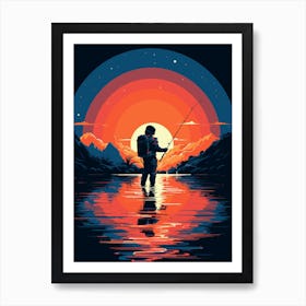 Fishing On The Moon Art Print