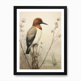 Vintage Bird Drawing Canvasback 2 Poster