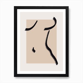 Abstract Minimal Nude Line Art 2 Art Print