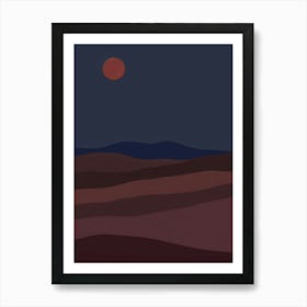 Moonlight In The Desert Art Print