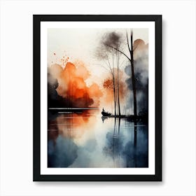 Sunset By The Lake 24 Art Print