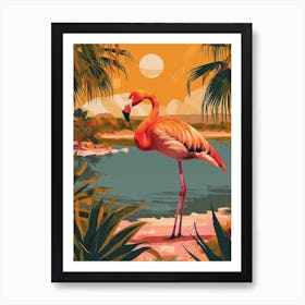 Greater Flamingo Camargue Provence France Tropical Illustration 7 Art Print