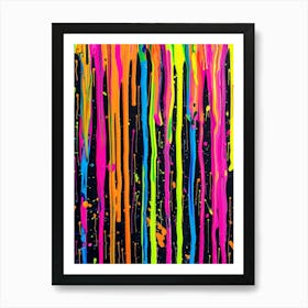 Neon Splatter Painting Art Print