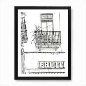 Balcony Above The Fruit Shop Art Print