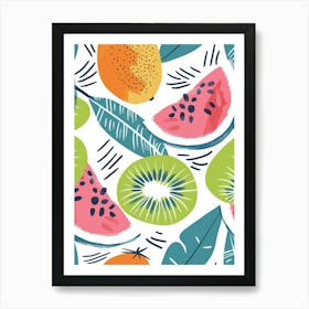 Kiwi Close Up Illustration 1 Art Print