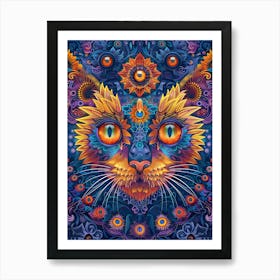 Psychedelic Cat 19 Art Print