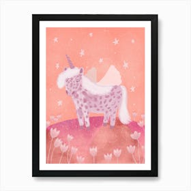 Pink Unicorn Pony Art Print