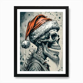 Santa Claus Skull 3 Art Print