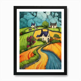 Ireland Countryside Contemporary 9 Art Print