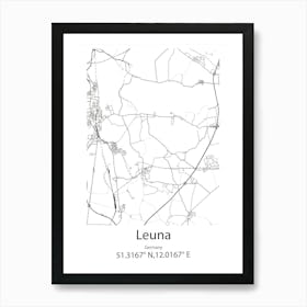 Leuna,Germany Minimalist Map Poster