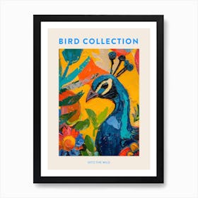 Peacock & The Leaves Painting 2 Poster Art Print