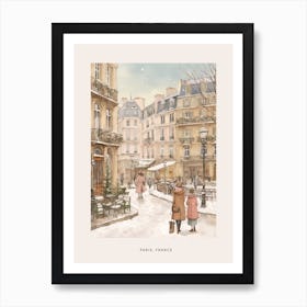 Vintage Winter Poster Paris France 2 Art Print