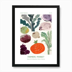 Brussel Sprouts Vegetables Farmers Market 2bastille, Paris, France Art Print