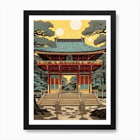 Meiji Shrine, Japan Vintage Travel Art 4 Art Print