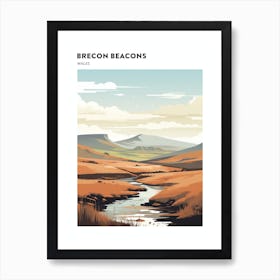 Brecon Beacons National Park Wales 4 Hiking Trail Landscape Poster Art Print