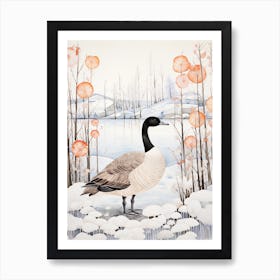 Winter Bird Painting Canada Goose 1 Art Print
