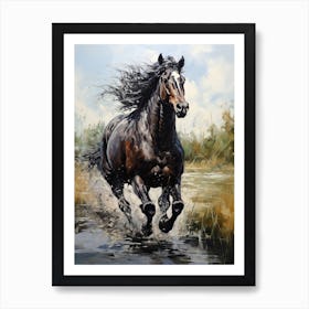 A Horse Painting In The Style Of Acrylic Painting 1 Art Print
