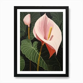 Flower Illustration Flamingo Flower 2 Art Print