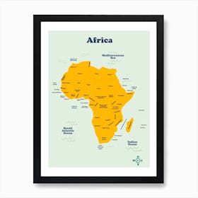 Africa Map Art Print