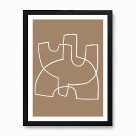 Abstract White Lines Composition 3 Art Print