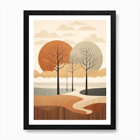 Autumn , Fall, Landscape, Inspired By National Park in the USA, Lake, Great Lakes, Boho, Beach, Minimalist Canvas Print, Travel Poster, Autumn Decor, Fall Decor 22 Art Print